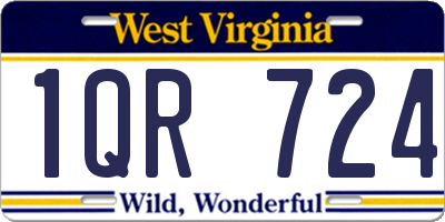 WV license plate 1QR724