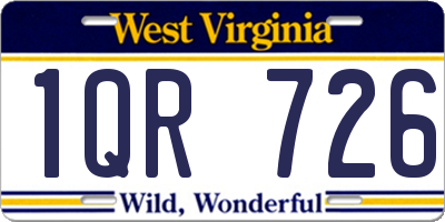 WV license plate 1QR726