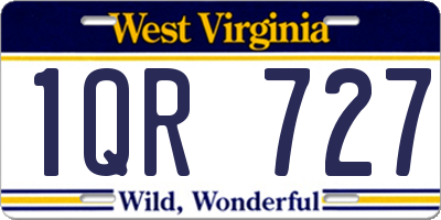 WV license plate 1QR727