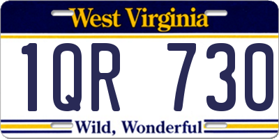 WV license plate 1QR730