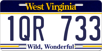 WV license plate 1QR733