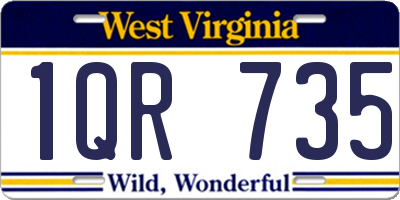 WV license plate 1QR735