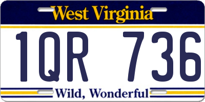 WV license plate 1QR736