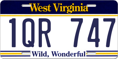 WV license plate 1QR747