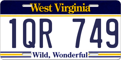WV license plate 1QR749