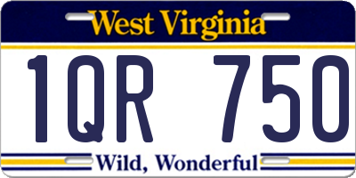 WV license plate 1QR750