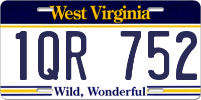 WV license plate 1QR752