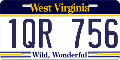 WV license plate 1QR756