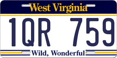 WV license plate 1QR759