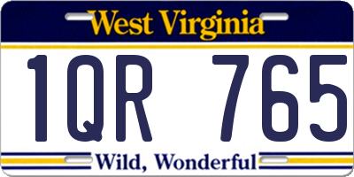 WV license plate 1QR765