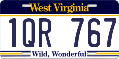 WV license plate 1QR767