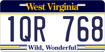 WV license plate 1QR768