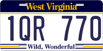 WV license plate 1QR770