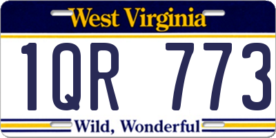 WV license plate 1QR773