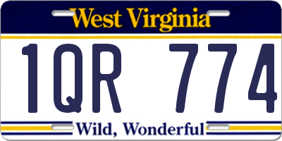 WV license plate 1QR774