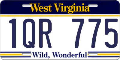 WV license plate 1QR775