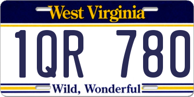WV license plate 1QR780