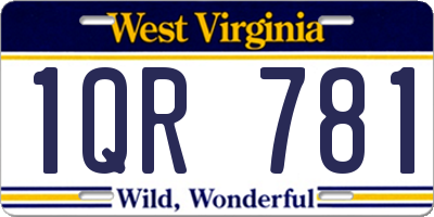 WV license plate 1QR781