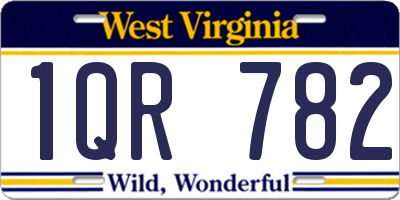 WV license plate 1QR782