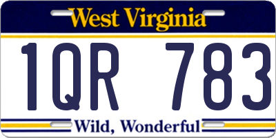WV license plate 1QR783