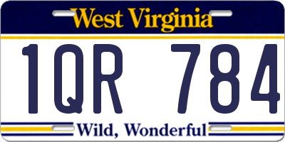 WV license plate 1QR784