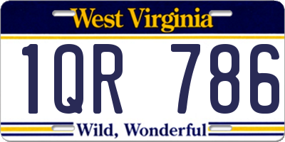 WV license plate 1QR786
