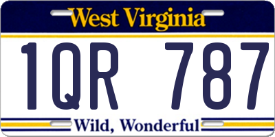 WV license plate 1QR787