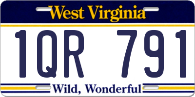 WV license plate 1QR791