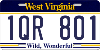 WV license plate 1QR801