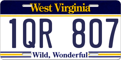 WV license plate 1QR807