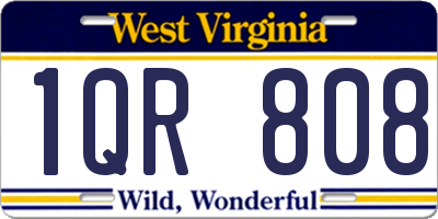 WV license plate 1QR808