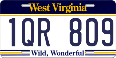 WV license plate 1QR809