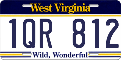 WV license plate 1QR812