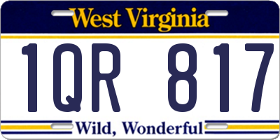 WV license plate 1QR817