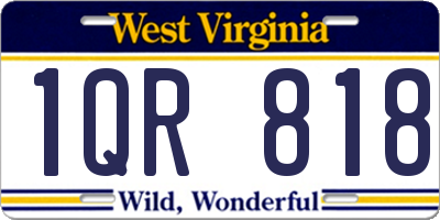 WV license plate 1QR818