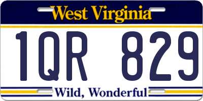 WV license plate 1QR829
