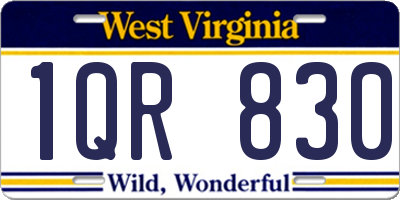 WV license plate 1QR830