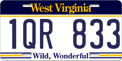 WV license plate 1QR833