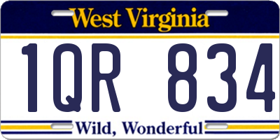 WV license plate 1QR834
