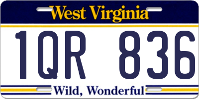 WV license plate 1QR836