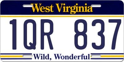 WV license plate 1QR837