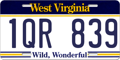 WV license plate 1QR839
