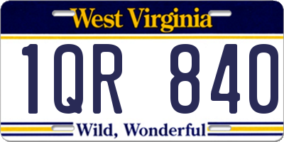 WV license plate 1QR840