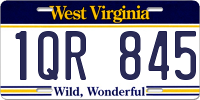 WV license plate 1QR845