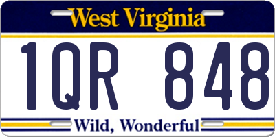 WV license plate 1QR848