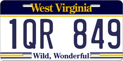 WV license plate 1QR849