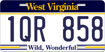 WV license plate 1QR858