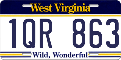 WV license plate 1QR863