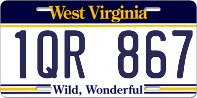 WV license plate 1QR867