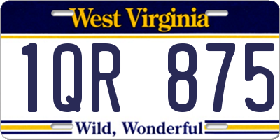 WV license plate 1QR875